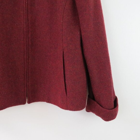 L.L.BEAN Women's Brick Red Wool Zip Front Jacket Size 12P - Picture 2 of 7